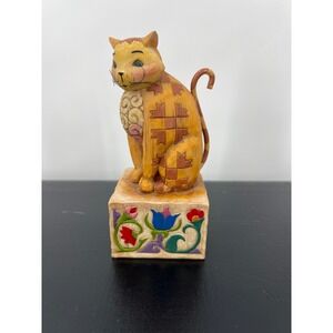 Vintage Jim Shore Jasper Cat Figurine 114424 Orange Tabby Folk Art 2003